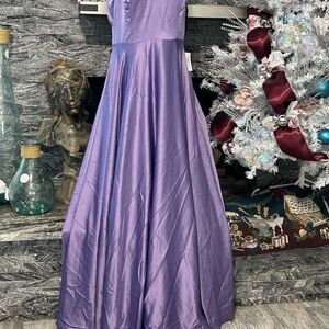 B Darlin Purple Maxi adjustable strap Dress